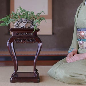 Japanese Furniture Pedestal Stand – Rosewood, Tea Ceremony, Ikebana, Bonsai Display