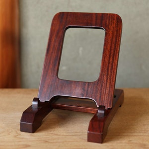 Vintage Karaki Hardwood Plate Stand, Adjustable Easel Display (h8