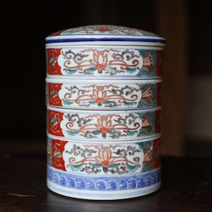 アンティーク古伊万里焼重箱：明治時代の重ね式弁当箱 - Etsy 日本