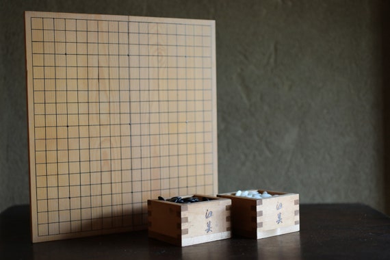Folding Wood Go Board Game Set With Stone, Japanese Igo (12.5x11