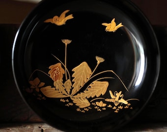 アンティーク漆塗り椀、蒔絵金雀花、5個セット - Etsy 日本