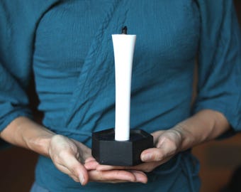 Japanese Cast Iron Candle Stand - Nanbu Tekki Black Candlestick