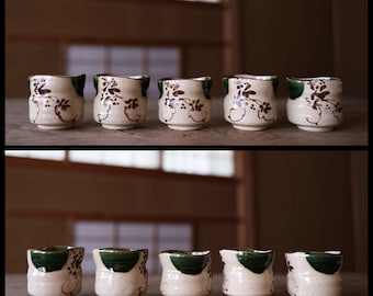 煎茶道具揃　織部 sencha tea set Oribe-yaki 煎茶道具揃 織部 sencha tea set Oribe-yaki