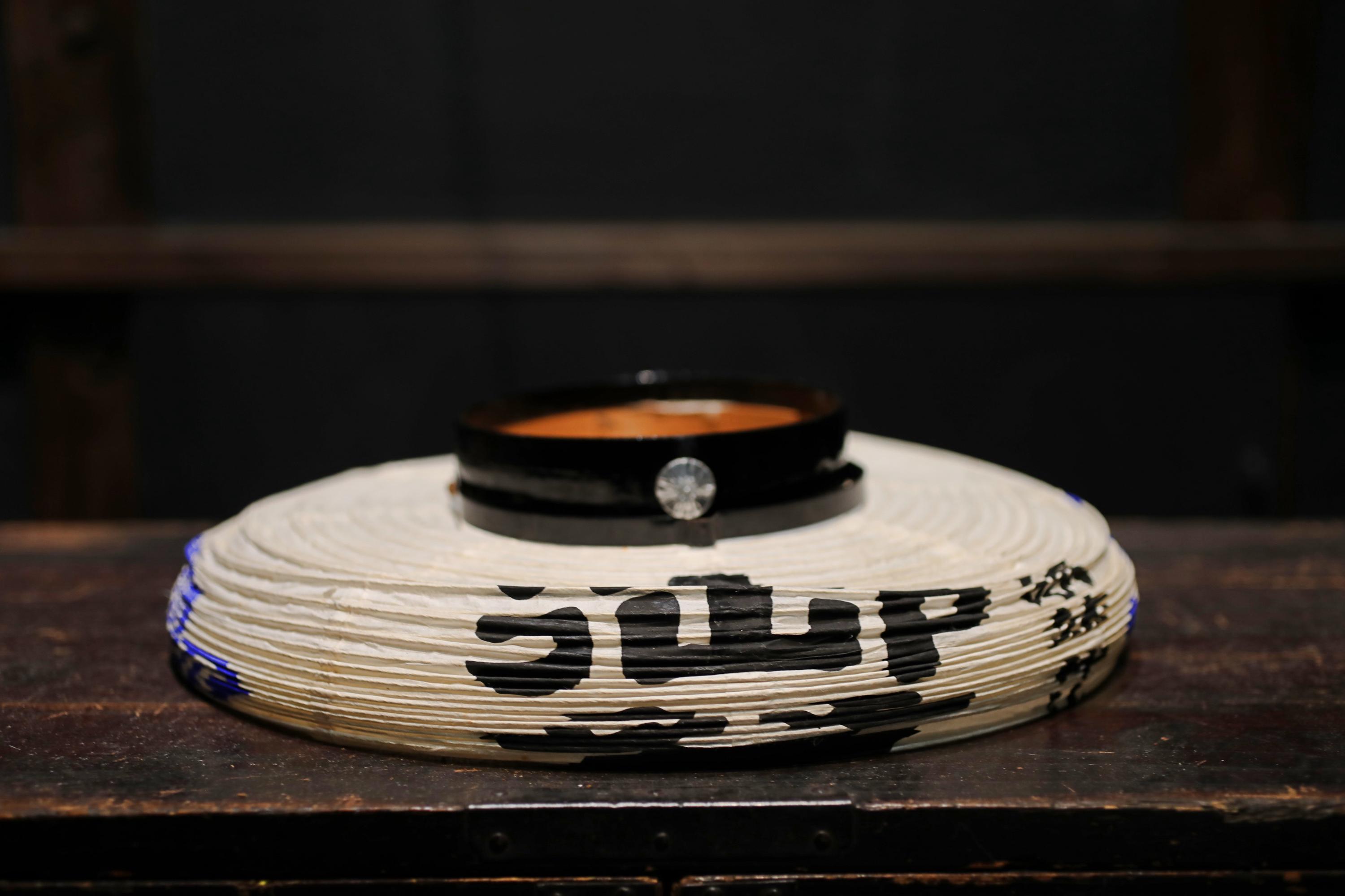 Japanese Old Hanging Paper Lantern Candle Holder With the
