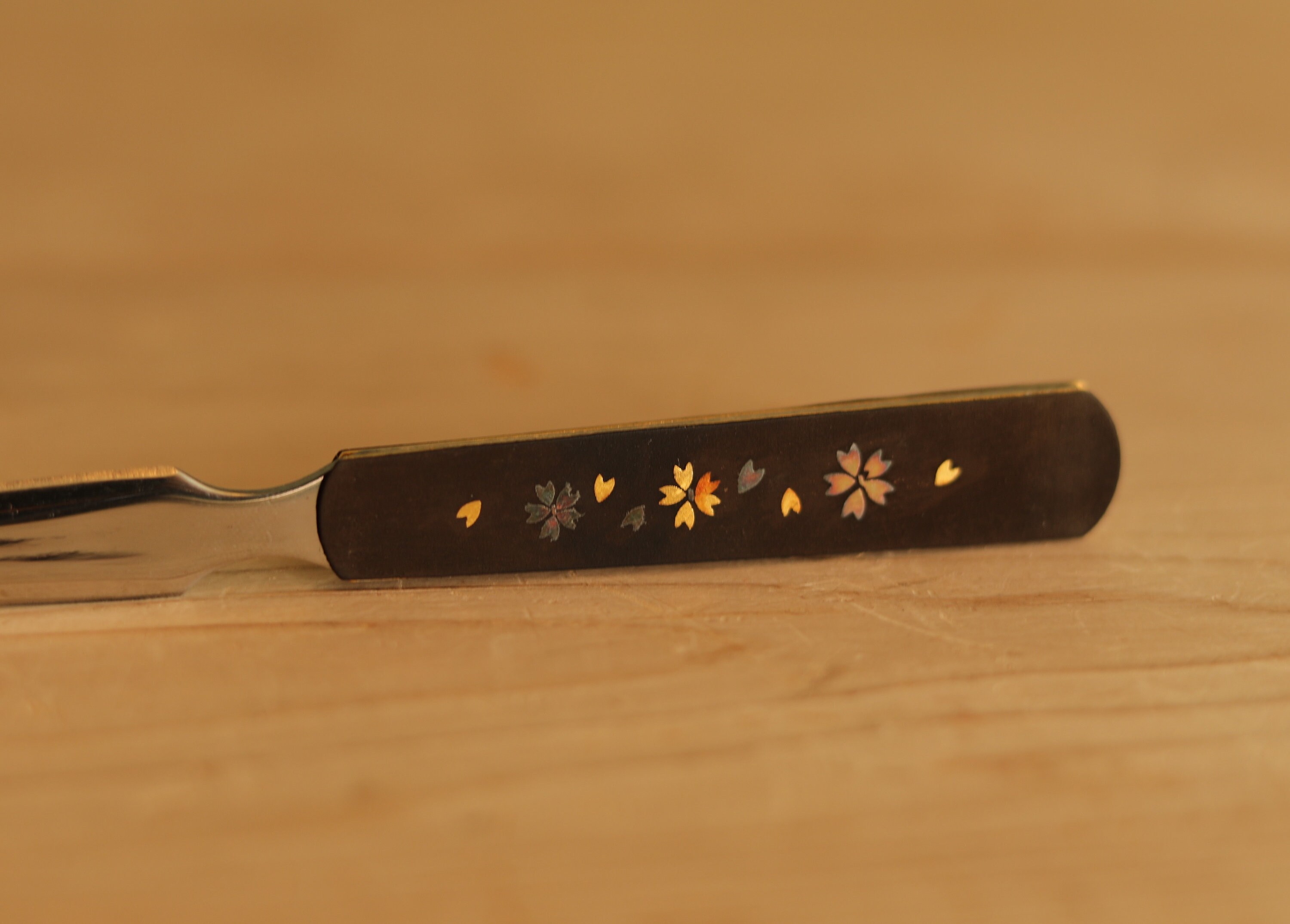Japanese antique metal paper knife with cloissone flower Kanji Etsy