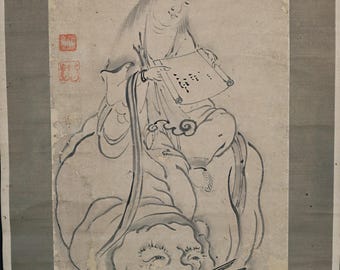 アンティーク中国山水画掛軸、漢字銘、掛軸 - Etsy 日本