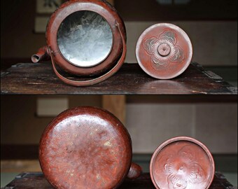 アンティーク日本製銅製ケトル、手作り茶器、1930年代（高さ22.5cm