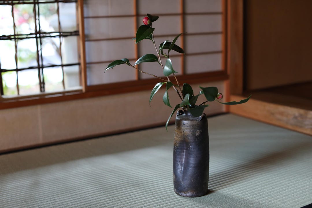 【備前焼 花入①】Bizen ware Flower vase ( 送料無料！) Japanese Pottery Flower Vase Bizen Ware (Tea Tool-29