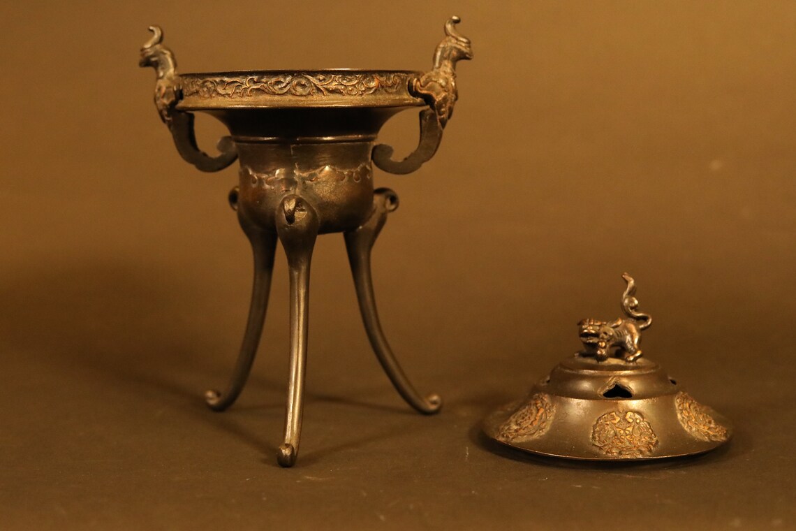 Japanese antique bronze incense burner from buddhist temple Etsy