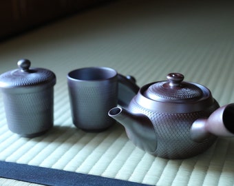 常滑焼 黒泥急須 朱泥湯呑み セット 茶器 骨董 アンティーク ヴィンテージ常滑焼茶器セット：朱泥赤土急須、湯呑 - Etsy 日本