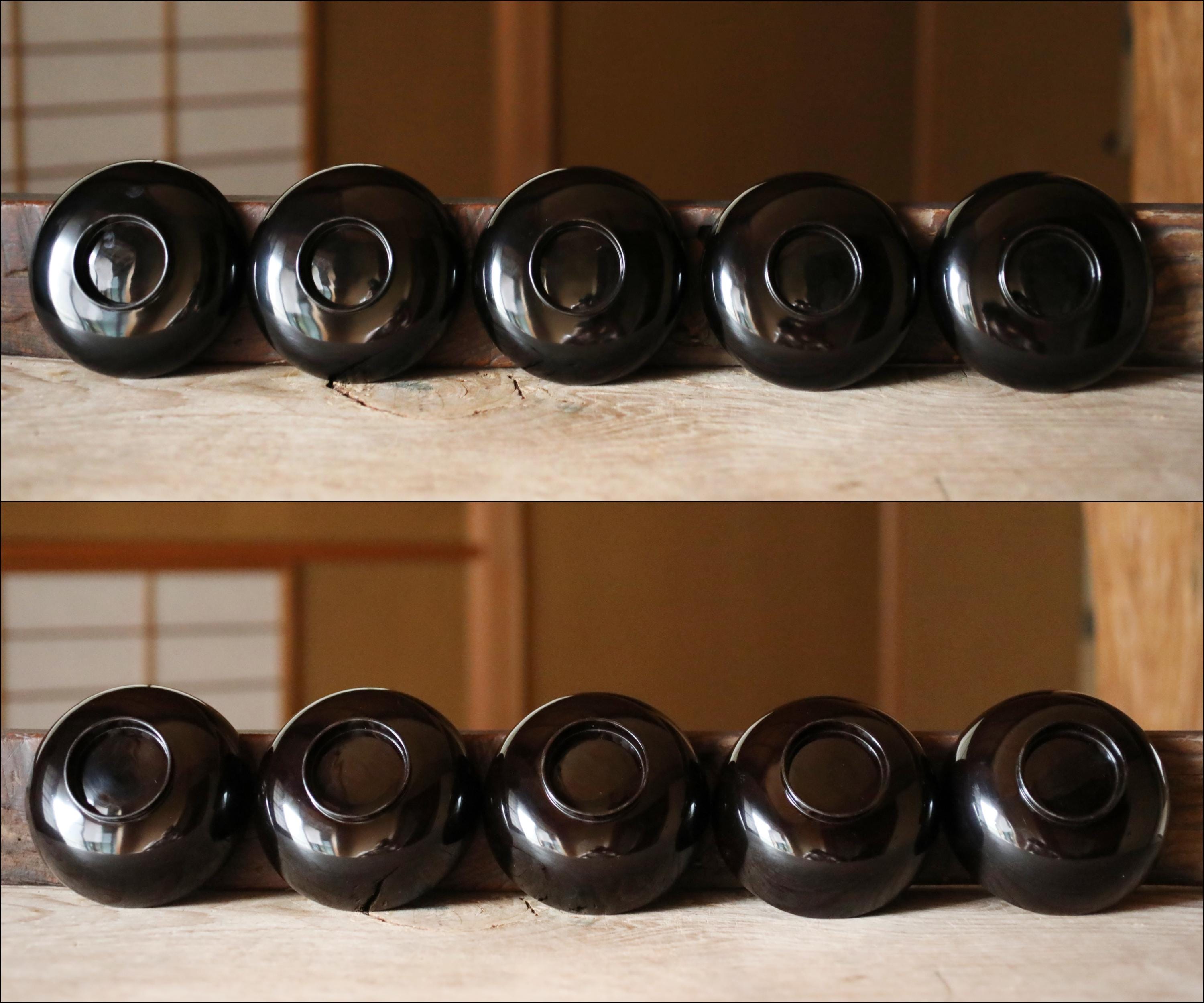 アンティーク漆塗り椀、蒔絵金雀花、5個セット - Etsy 日本