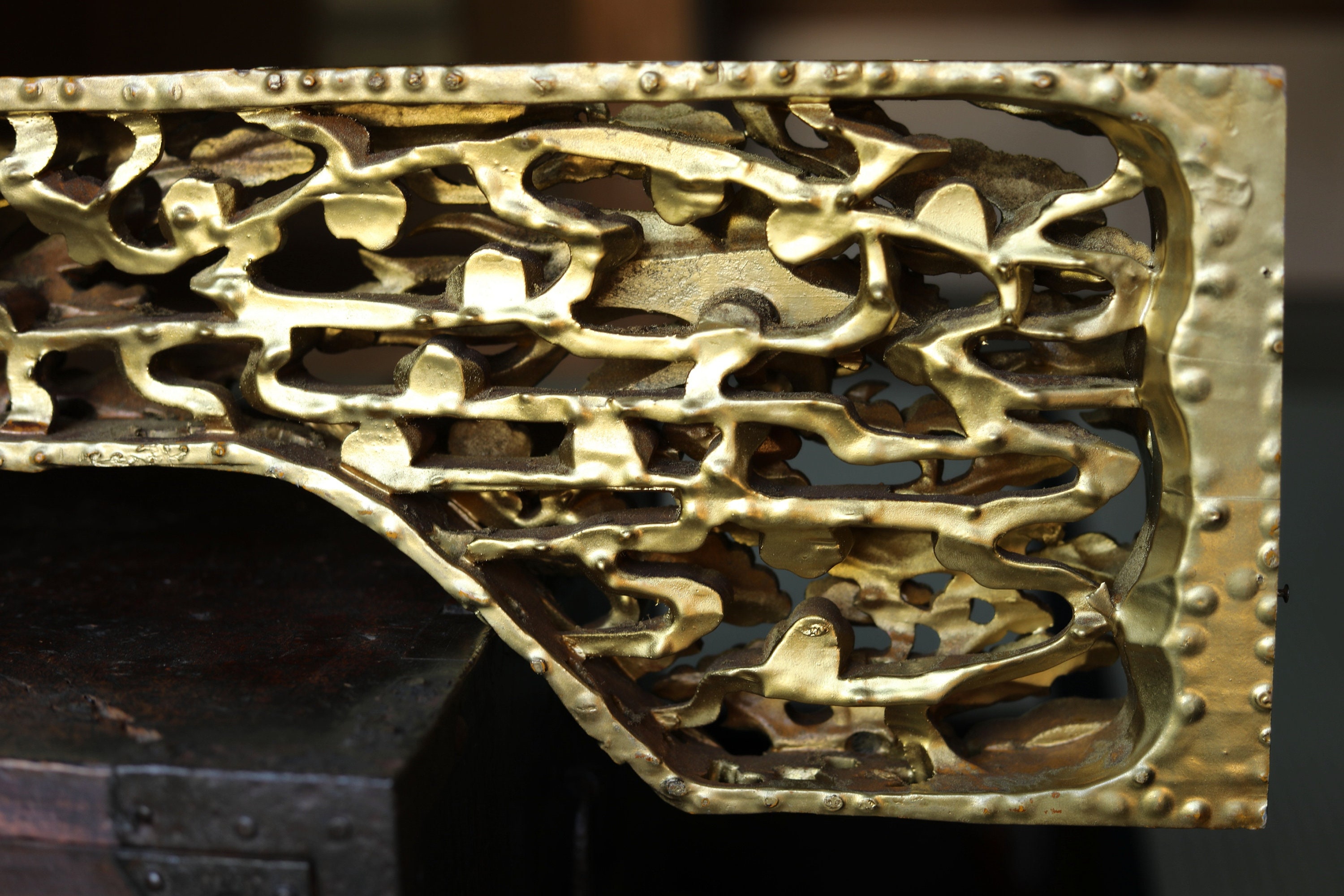 Japanese Vintage Art Sculpture Handmade Wood Carving Gold Japanese Vintage Art Sculpture Handmade Wood Carving Gold