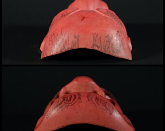 日本のアンティーク能面、赤鬼の木彫、狂言美術 - Etsy 日本