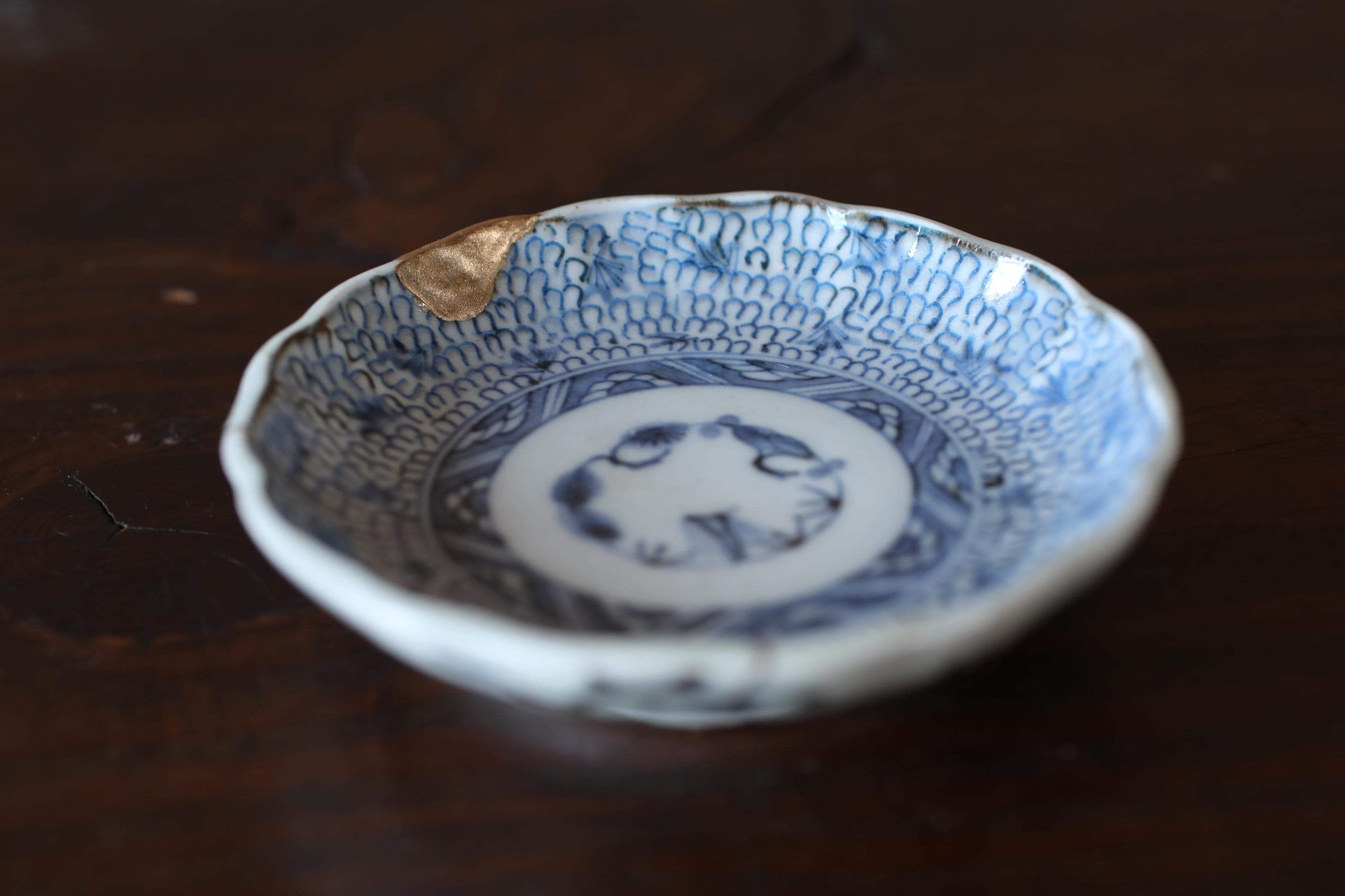 アンティーク江戸時代 和磁器皿 金継ぎ修理 染付皿 - Etsy 日本