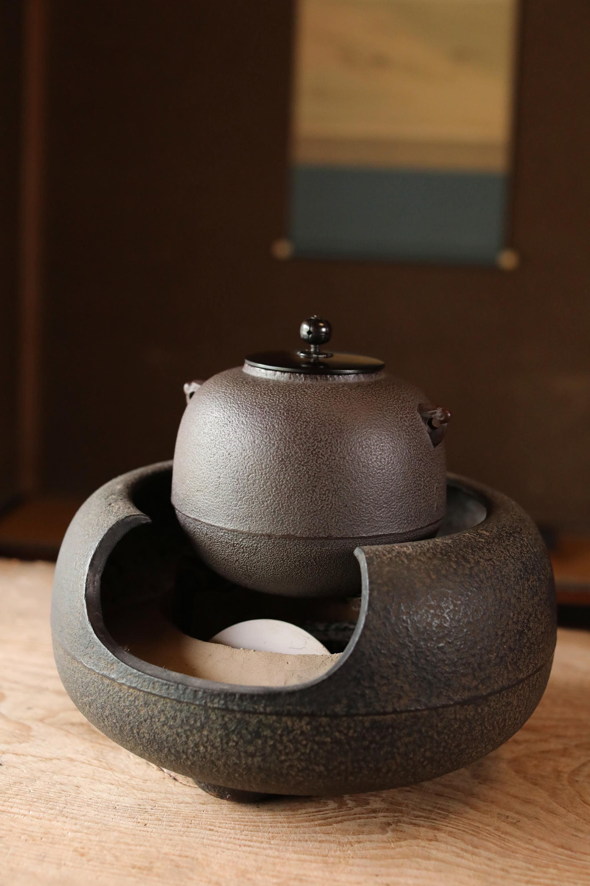 鋳鉄製 茶釜 茶釜 鋳鉄製茶釜 景天銘箱入り 茶道用 丸釜 - Etsy 日本