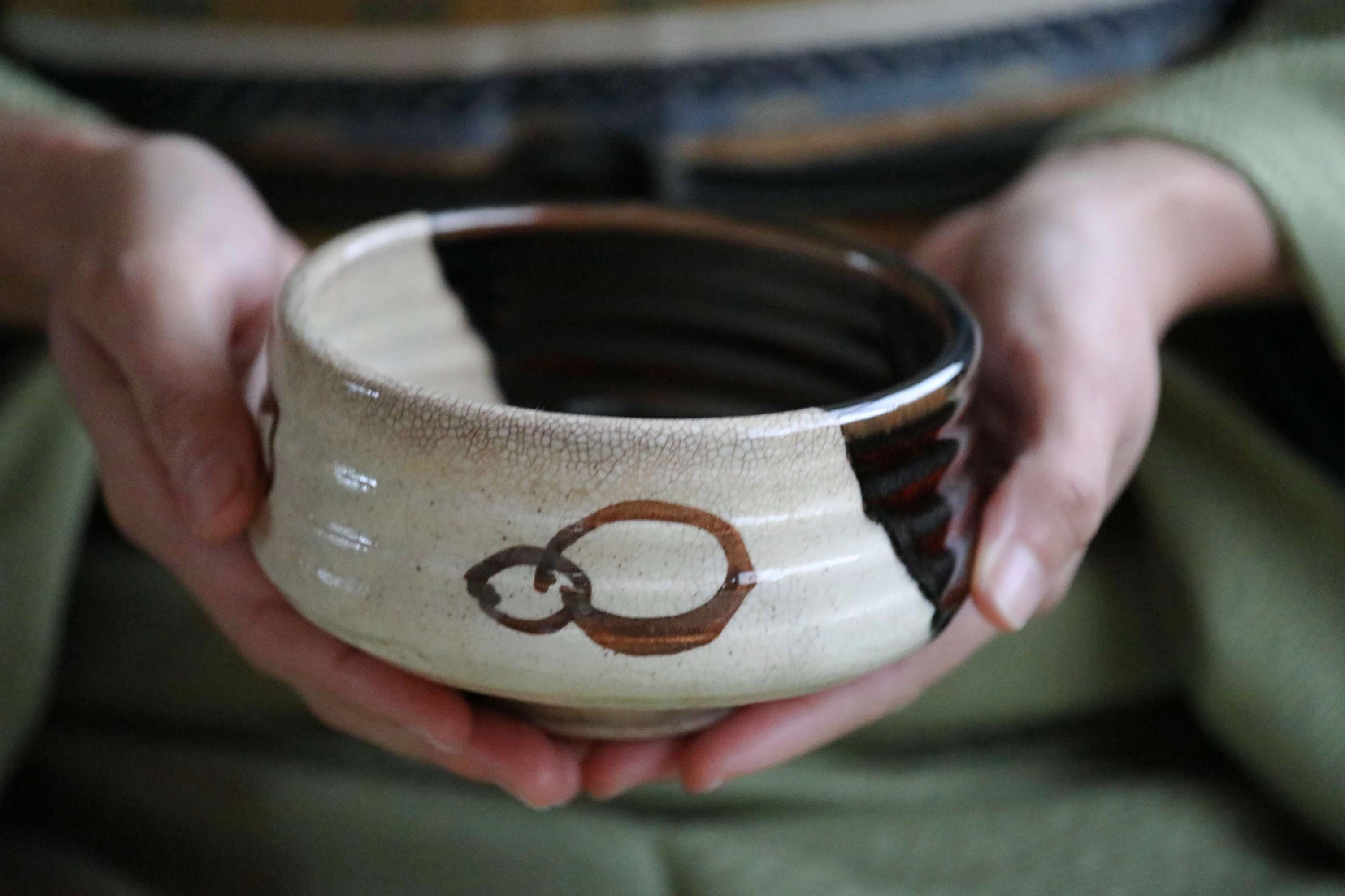 織部焼 アンティーク抹茶碗 茶道用 サイン入り - Etsy 日本