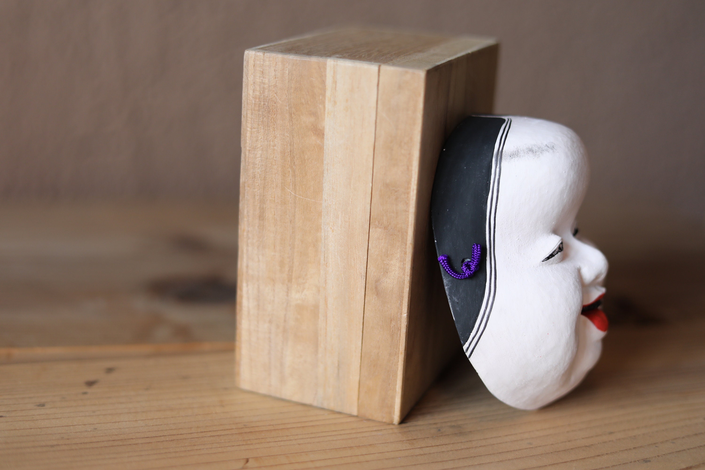 Japanese Vintage Small Noh Mask of お多福OTAFUKU OKAME Made