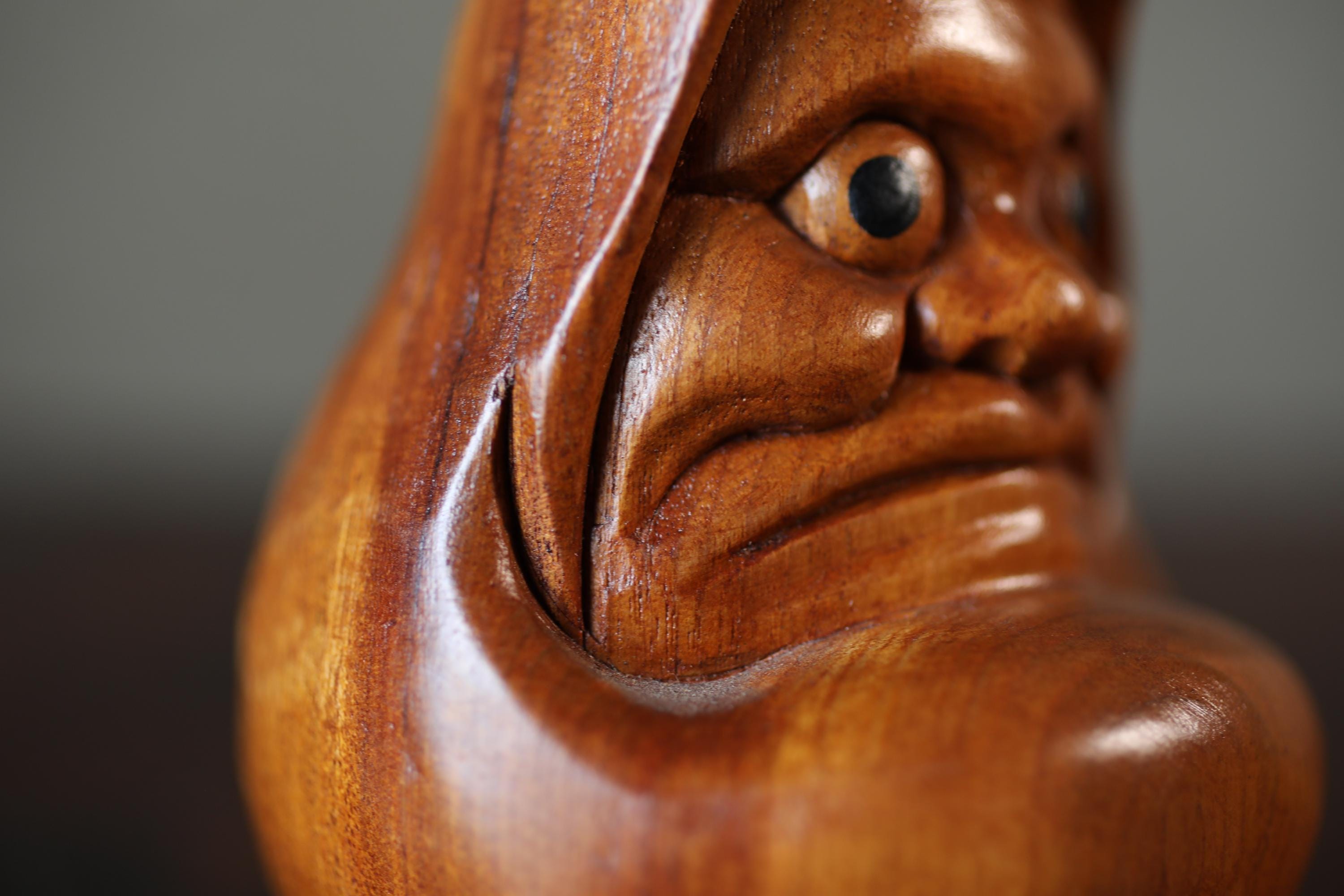Daruma- Hand Carved Wood Doll, Vintage Japanese Figurine, 3.9in - Etsy