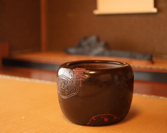 アンティークな日本の火鉢セット、漢字彫刻のケトルスタンド - Etsy 日本