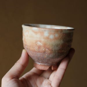 Japanese vintage Set of 5 tea cups HAGI ware ceramic kiln Perfect tea cup for SENCHA with signed wooden box For GIFT &quot;Yunomi&quot; dot pattern