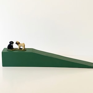 Pug Dog Doorstop (choose your colour wood) - Free UK P&P