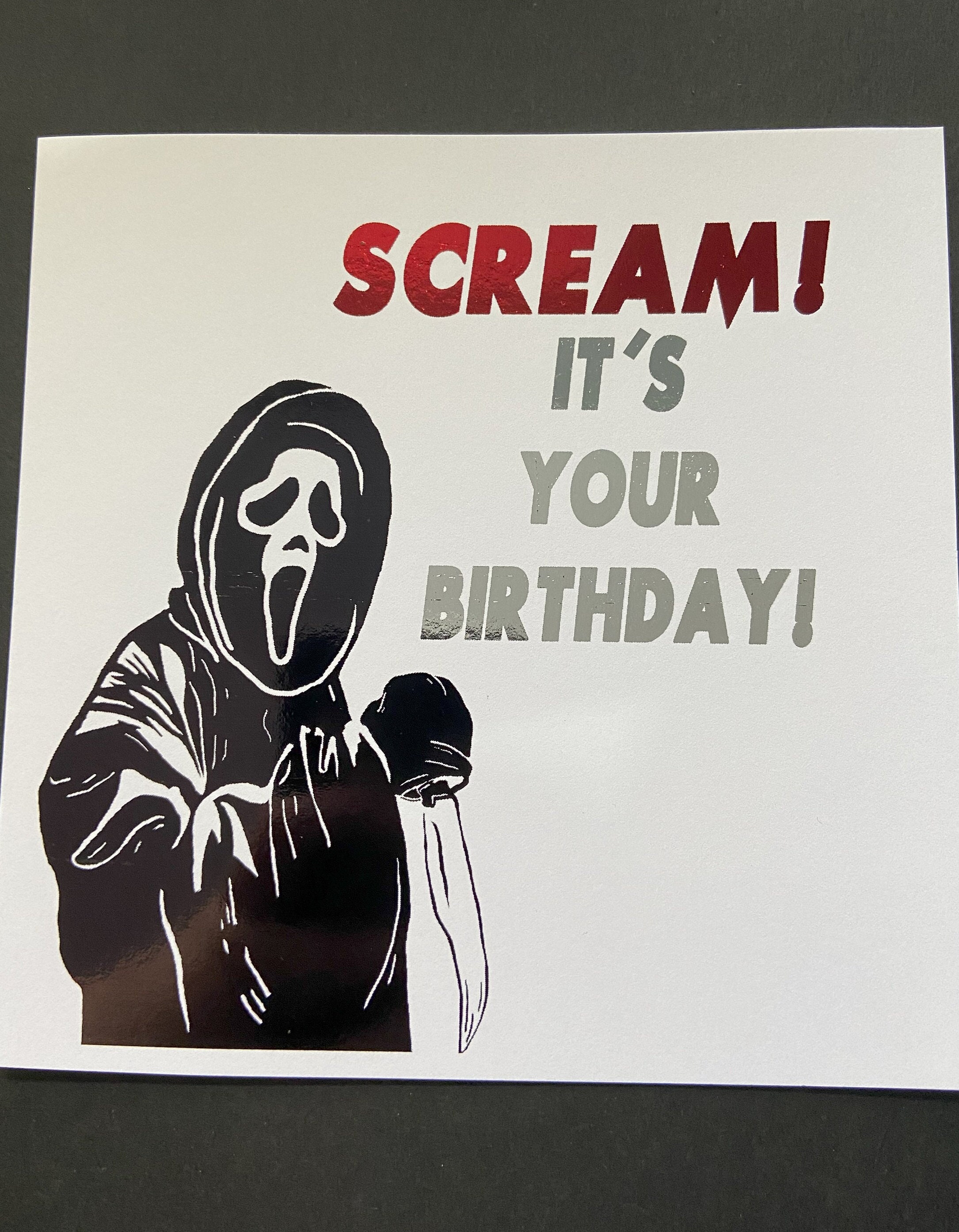Horror Birthday Bunting | Ghost Face & Gothic Horror Banner, 50 Inch, Red & Black
