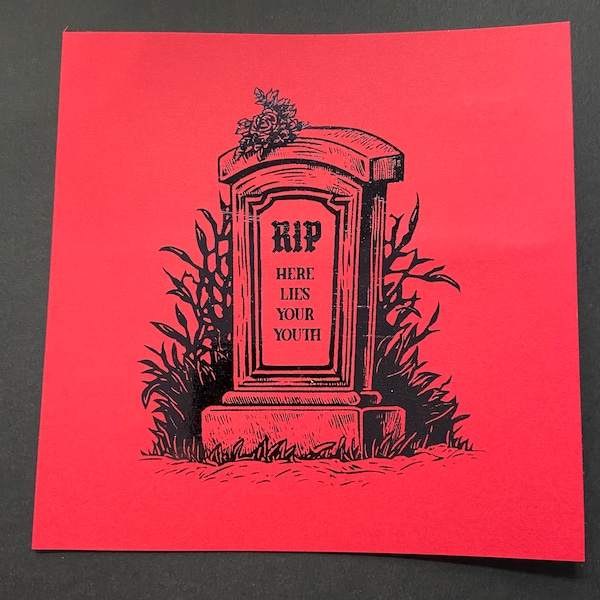 RIP Youth | Gothic Spooky Birthday card | Funny Dark Humour