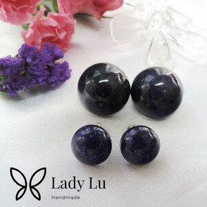 Dahlia Purple Stud Earing Resin and Glitter Jewellery 3 Sizes Available