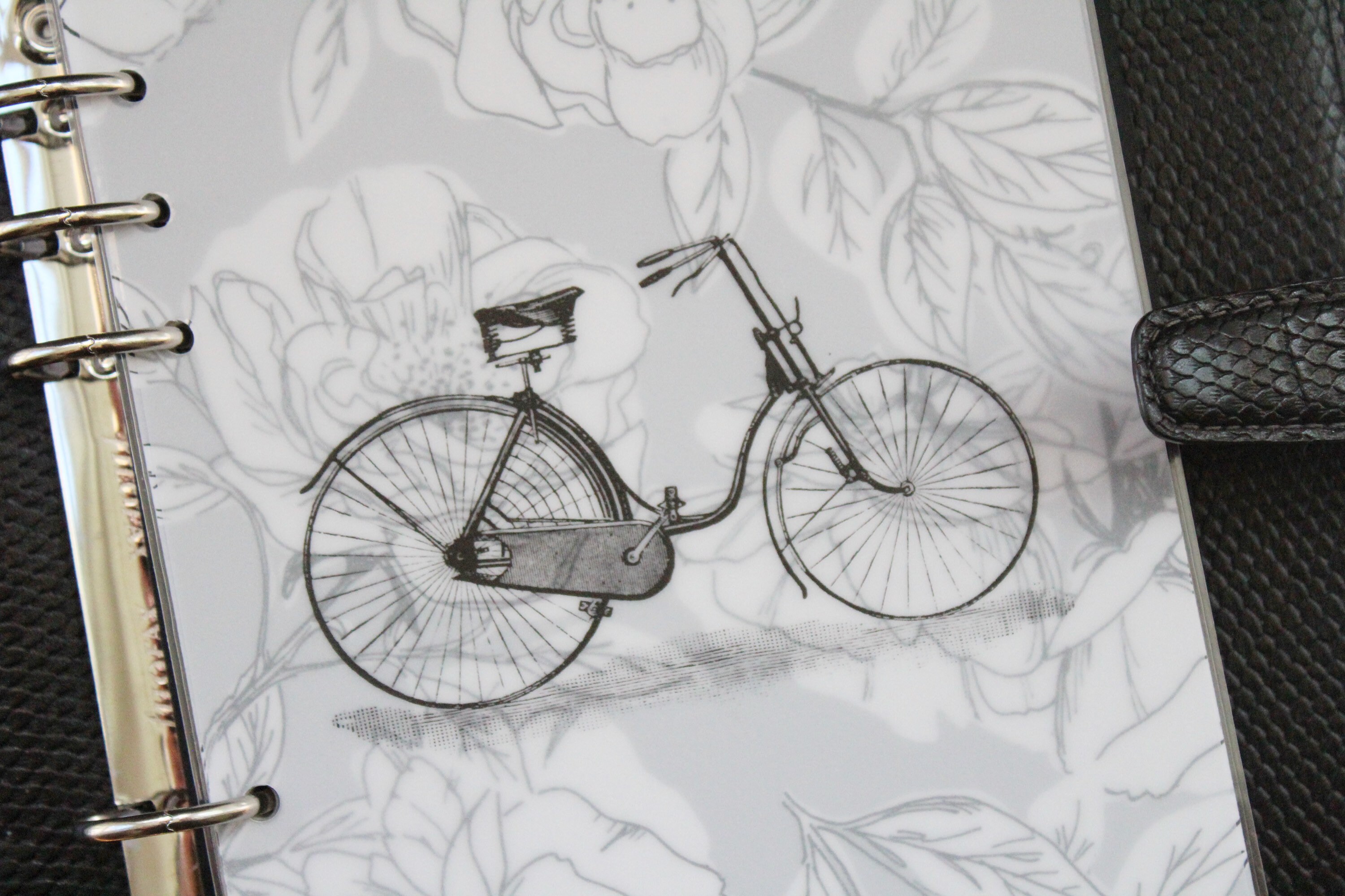 Vintage Bicycle Vellum Minimal Planner Dashboard Vellum Etsy