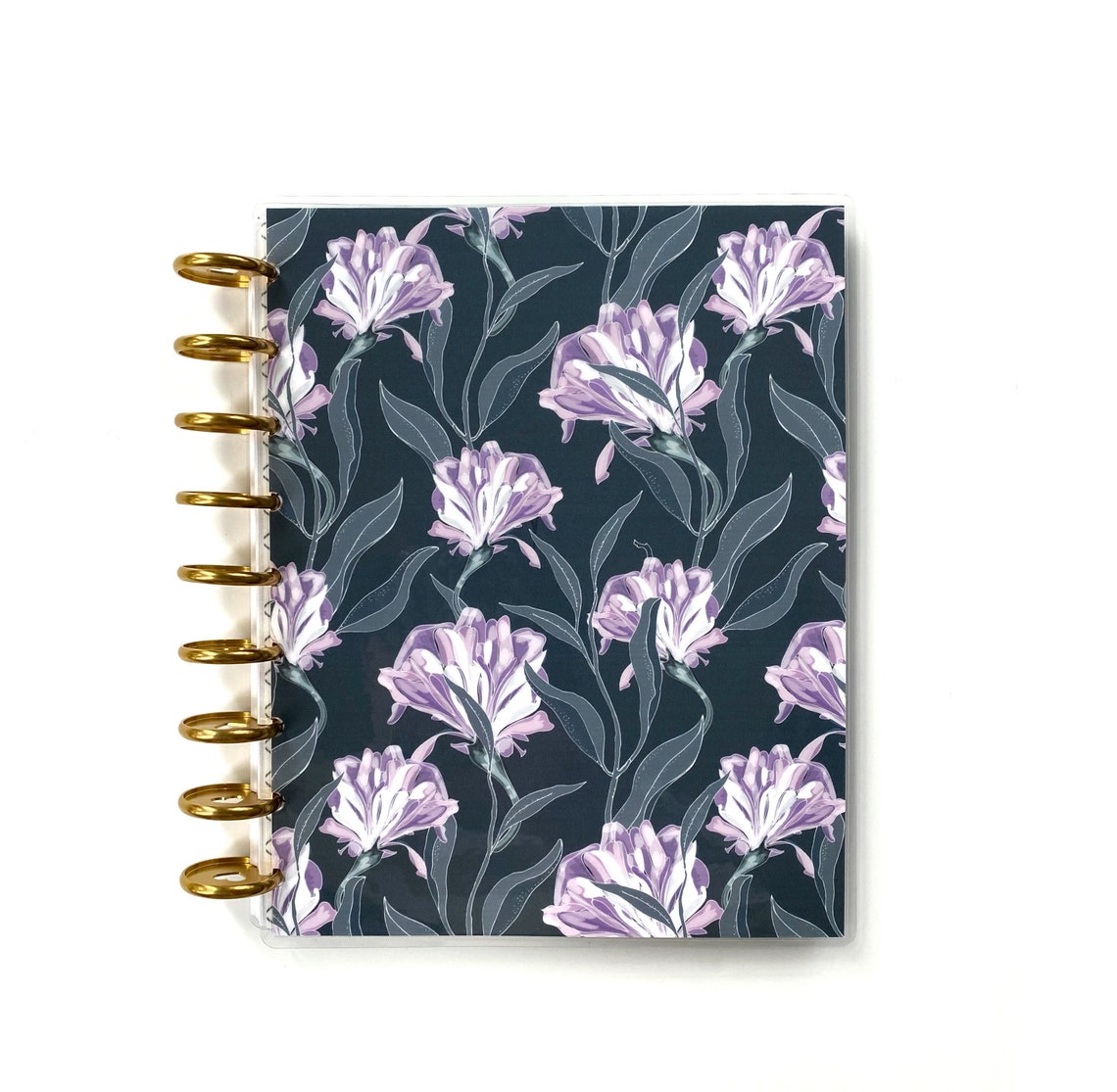 Morning Glory Floral Discbound Laminated Planner Cover Half Etsy