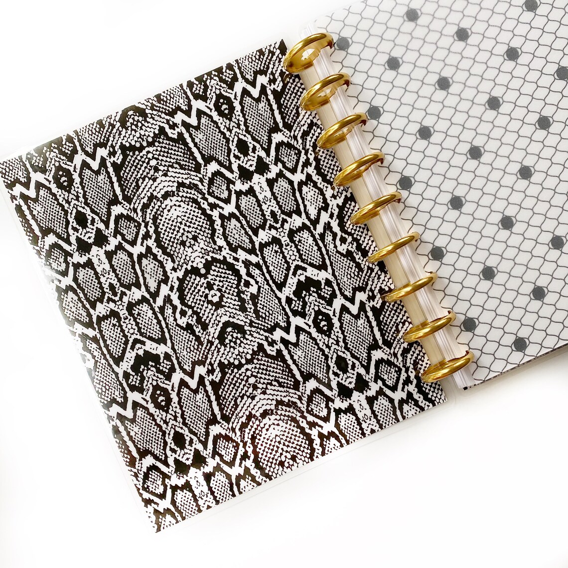 Snakeskin DiscBound Laminated Planner Cover Half Etsy