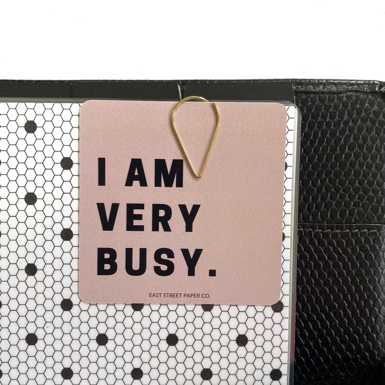I Am Very Busy Planner Square Journaling Card Quote Black Etsy