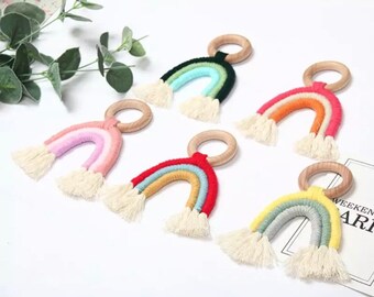 rainbow teething ring