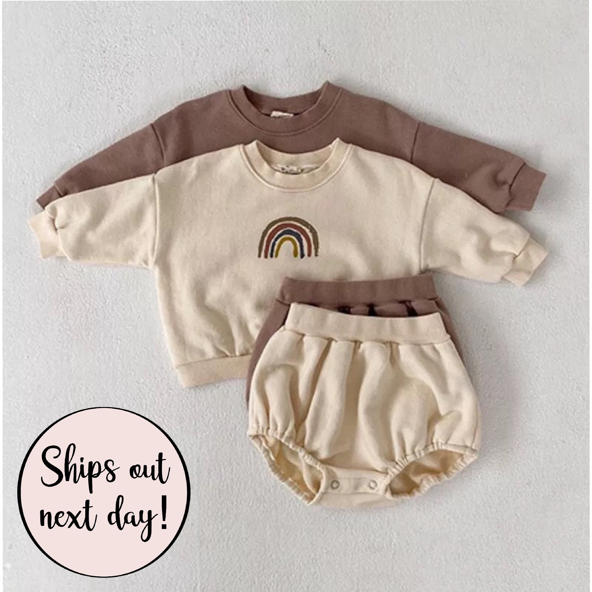 TwoPiece Boho Rainbow Clothing Set Baby Clothing Sets Baby Etsy