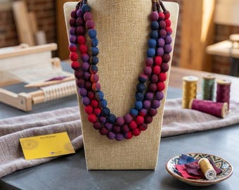 Handmade multilayered necklace Colorful and edgy!