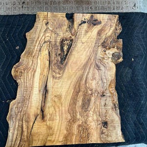 Olive wood slab 200 yr old trees from Calif rawcut salvaged. 22x24 You are getting what is pictured. E64 FREE SHIPPING.