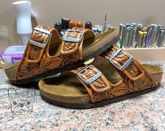 tooled birkenstocks