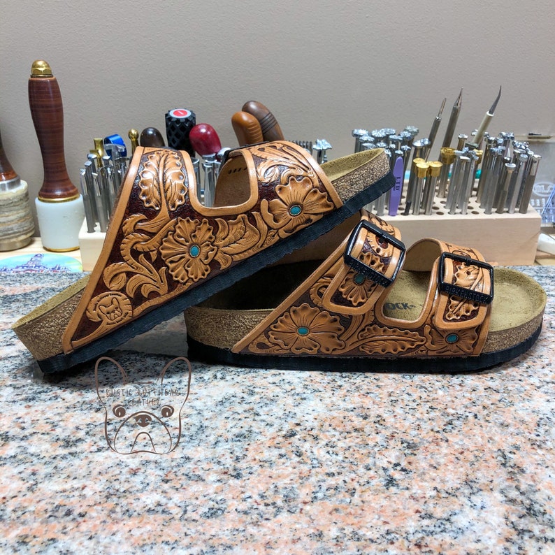 hand tooled birkenstocks