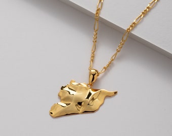 Syria Map Necklace 3D (18K GOLD / SILVER)
