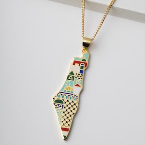 Palestine enamel necklace