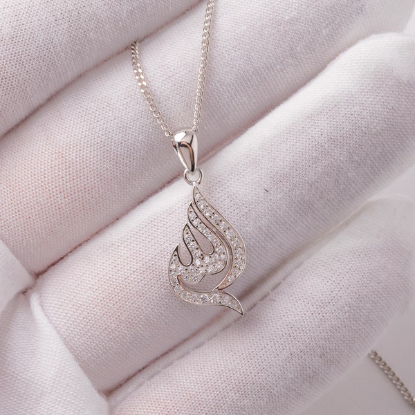 Collier Allah OR 18 carats / ARGENT STERLING 925 Bijoux islamiques | Pendentif islamique | Collier pour femme et homme