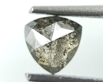 Anillo de compromiso vintage con diamantes en bruto (5,30 × 5,20 mm), diamante en bruto en forma de trillón, diamante en bruto en forma de trillón.