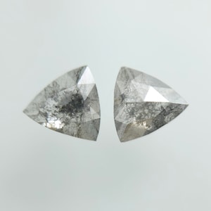 0.64 ct, 4.90×4.75 mm Natural Loose Salt and pepper Diamonds Trillion shape rose cut diamond Solitaire Diamond Polished diamond pairs