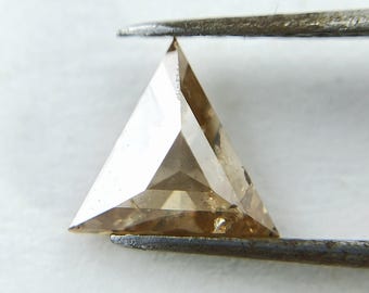 Diamante Triangular Champagne de 0,35 ct, diamante suelto, talla trillón, gema marrón claro