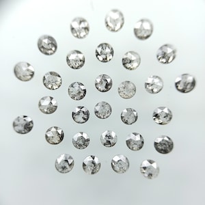 1.00 CT 1.70 mm Natural Loose Salt and pepper Diamonds round shape rose cut diamond  Polished diamond