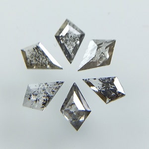 4.00×2.50mm Natural Loose Salt and pepper Diamonds Kite shape Diamonds Solitaire Diamond  Brilliant Diamond Polished diamond (6 pcs)
