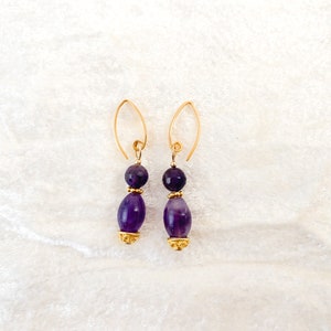 Amethyst, 24K Gold Vermeil Drop Earrings
