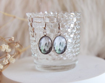 Winter Forest Dangle earrings, pretty gift for her