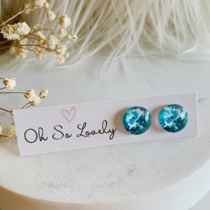 Ucluelet Waves, stud earrings, hypoallergenic glass earrings, gifts for her, beach love