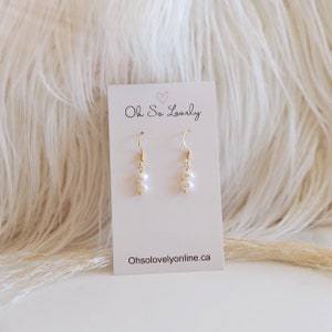 Fresh water pearl earrings, beautiful gift for her, timeless
